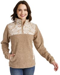 Vera Bradley - Snap Collar Fleece Pullover Sweatshirt With Pockets - Lyst