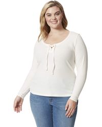 Jessica Simpson - Plus Size Pipppa Scoop Neck Lace Up Top - Lyst