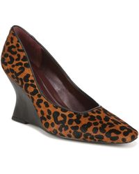 Franco Sarto - Sarto S Carina Pointed Toe Wedge Leopard Print Hair 7 M - Lyst