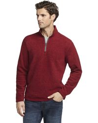 G.H. Bass & Co. Arctic Terrain Long Sleeve 1/4 Zip Fleece Pullover - Red