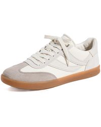 Vince - S Oasis-w Lace Up Fashion Sneaker Foam White/hazelstone Grey Leather 8.5 M - Lyst