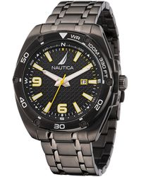 Nautica - Tin Can Bay Ip Black Stainless Steel Bracelet Watch - Lyst