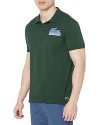 Lacoste - Contemporary Collection's Short Sleeve Regular Fit Petit Pique Graphic Polo Shirt - Lyst