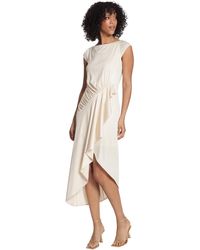 Maggy London - Cap Sleeve Hi-low Dress With Asymmetric Draping - Lyst