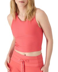 Champion - , , Moisture Wicking, Cropped Top For , High Tide Coral Ribbed, Medium - Lyst