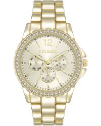 Steve Madden - Genuine Crystal Accented Bracelet Watch - Lyst