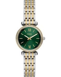 Fossil - Carlie Three-hand Two-tone Stainless Steel Watch - Lyst