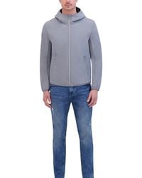 Kenneth Cole - Hooded Soft Shell With Coil Zip Detail - Lyst