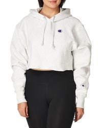 Champion - Womens Reverse Weave Cropped Cut-off Hoodie - Lyst