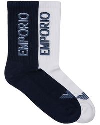 Emporio Armani - 2 Pack Logo Crew Sock - Lyst