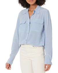 Equipment - Slim Signature Long Sleeve Top In Forever Blue - Lyst