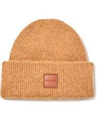 COACH - Leather Patch Beanie - Lyst