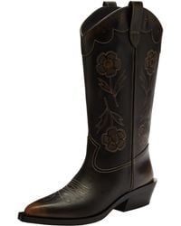 COACH - Aria Cowboy Boot In Loved Leather Knee High - Lyst