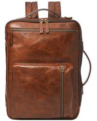 Fossil - Buckner Leather Medium Convertible Travel Backpack And Briefcase Messenger Bag - Lyst