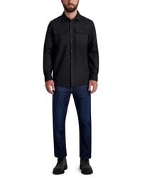 Karl Lagerfeld - Paris Chest Pockets Long Sleeve Mixed Pattern Shirt Jacket - Lyst