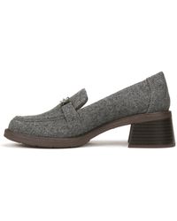 Dr. Scholls - S Rate Up Bit Slip On Block Heel Loafer Charcoal Grey Fabric 9.5 M - Lyst