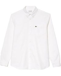 Lacoste - Regular Fit Long Sleeve Oxford Button Down Collared Shirt W/a Front Pocket - Lyst