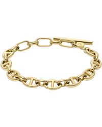 Fossil - Heritage D-link Stainless Steel Chain Bracelet - Lyst