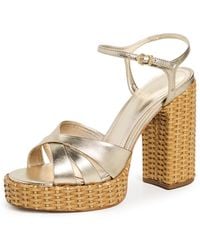 SCHUTZ SHOES - Keefa Straw Platform Sandals - Lyst