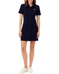 Lacoste - Organic Cotton Buttoned Polo Dress - Lyst