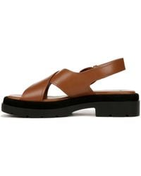Vince - S Helena Slingback Platform Sandal Sequoia Brown Leather 7.5 M - Lyst