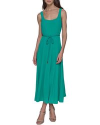 Karl Lagerfeld - Paris Sleeveless Scoop Neck Rope Belt A-line Maxi Dress - Lyst