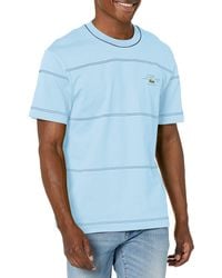 Lacoste - Contemporary Collection's Short Sleeve Relaxed Fit Dotted Stripe Tee Shirt - Lyst