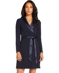 Adrianna Papell - Knit Crepe Tuxedo A-line Dress - Lyst