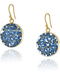Amazon Essentials - 14k Gold Over Sterling Silver Pressed Flower Circle Drop Earrings - Lyst