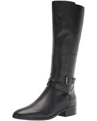 Naturalizer - S Rena Knee High Riding Boot Black Leather Wide Calf 9 M - Lyst