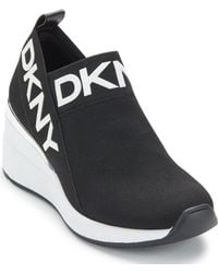 DKNY Borg Slip-on Wedge Sneaker in Black - Lyst