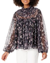 French Connection - Diana Recycled Crinkle High Neck Top Blouse - Lyst