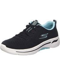 Skechers - Go Walk Arch Fit- Unify Black/aqua 10.5 M - Lyst