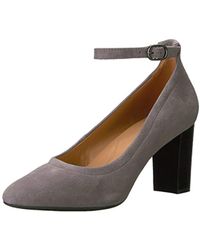 clarks gray pumps