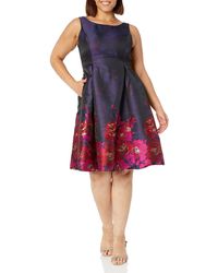 Adrianna Papell - Border Jacquard Dress - Lyst