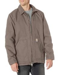 Carhartt - Loose Fit Washed Duck Sherpa-lined Jacket - Lyst