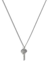 COACH - Sterling Silver Signature Key Pendant Necklace - Lyst