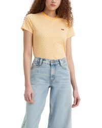 Levi's - Perfect Tee Aria Floral Pale Marigold XXS - Lyst
