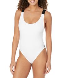 Calvin Klein - Standard Logo Elastic Straps Low-cut Back Removable Cups One Piece - Lyst