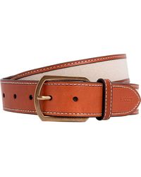 Hackett - COT Canvas LTHR Bind Belt - Lyst