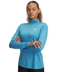 Under Armour - S Tech Half Zip Top Ether Blue 16 - Lyst
