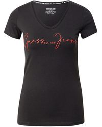 Guess - Shirt Amilie schwarz/rot XS - Lyst