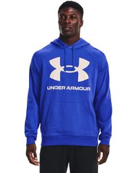 Under Armour - S Rival Fleece Hoodie Blue M - Lyst