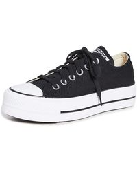 Converse - C Taylor All Star Lift OX Chuck Plateau Sneaker Canvas Black 560250C - Lyst