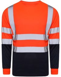 adidas - Hi Viz Vis High Visibility Crew Neck Long Sleeves T Shirts Reflective Tape Safety Hi Vis Round Neck Security Work Breathable - Lyst