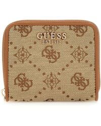 Guess - Neda Slg Zip Around Wallet S Latte Logo - Lyst