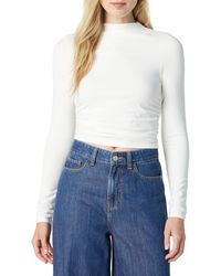 The Drop - Ebony Mock Neck Long Sleeve Top Shirts - Lyst