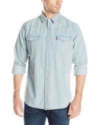 Levi's Up Shirt Long_sleeve Button-down Shirt - Blue