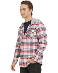 Quiksilver - Regular Fit Cozy Soft Button Down Hooded Flannel Shirt - Lyst
