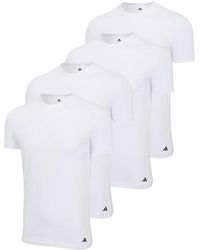 adidas - Crew Neck T-Shirt Unterhemd Rund Ausschnitt Baumwolle 4er Pack - Lyst
